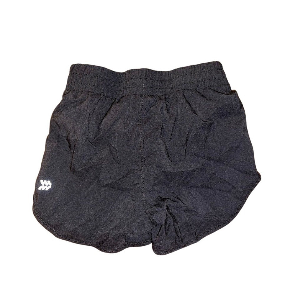 All In Motion Girls XS 4-5 Black Athletic Running Shorts Dolphin Hem E0199